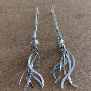 handmade SS & 18K yellow gold "seaweed" earrings